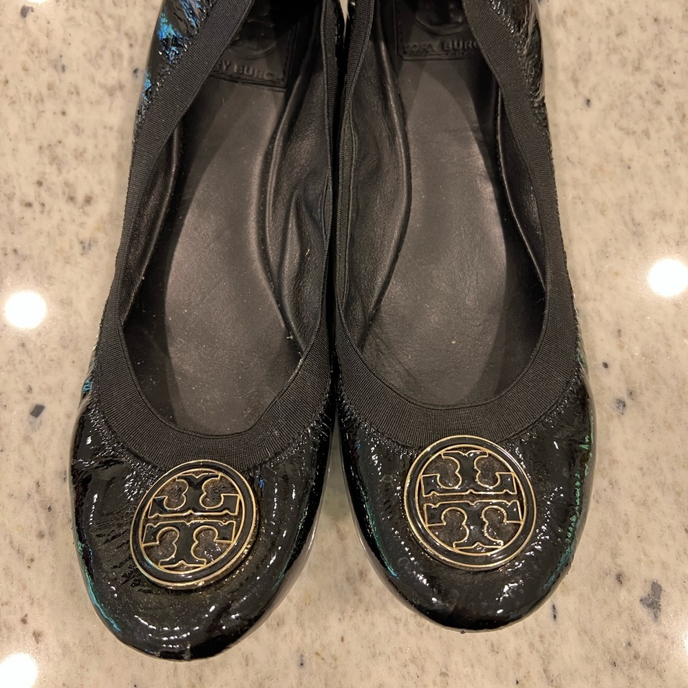 Tory Burch Patent Caroline Leather Flats
